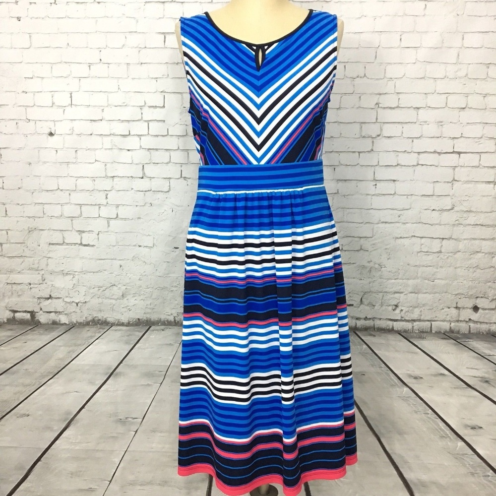 Talbots Medium Striped Dress Chevron Print